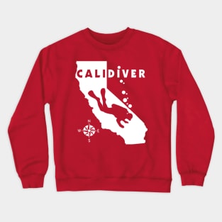 Vintage California Scuba Dive CaliDiver Dive Flag Scuba Diver Crewneck Sweatshirt